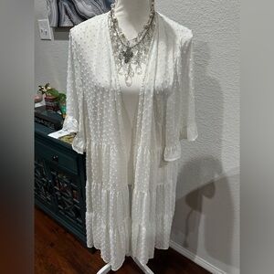 Torrid Ivory  Swiss Dot Sheer tiered ruffle size 2x Victorian prairie